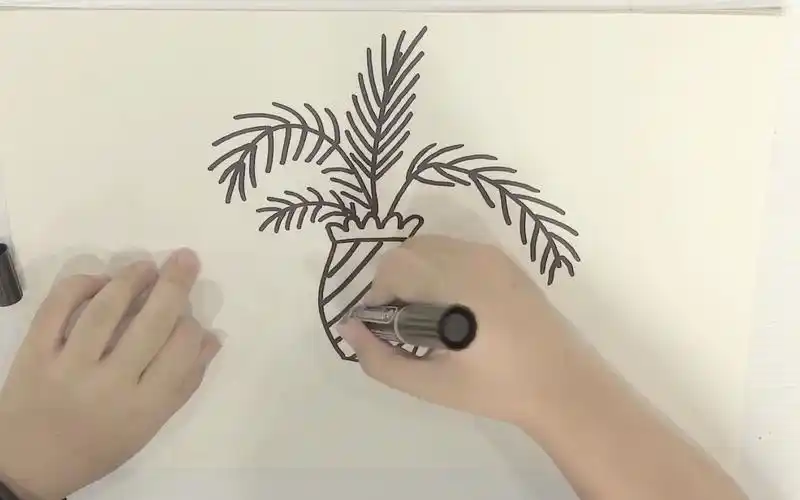 活动作品简笔画画铁树画时代美术培训