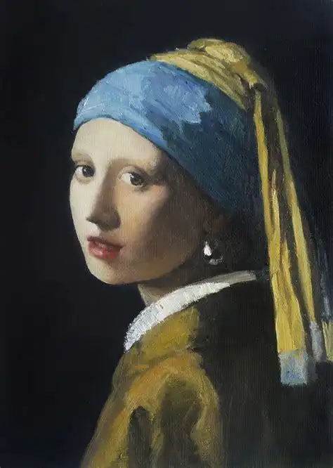 带珍珠耳环的少女|纯艺术|油画|周陈瑜 - 临摹作品 - 站酷 (zcool)