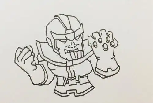 灭霸简笔画步骤一步一步教卡通手绘灭霸简笔画怎么画