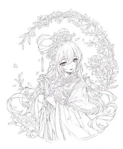 女子古装简笔画