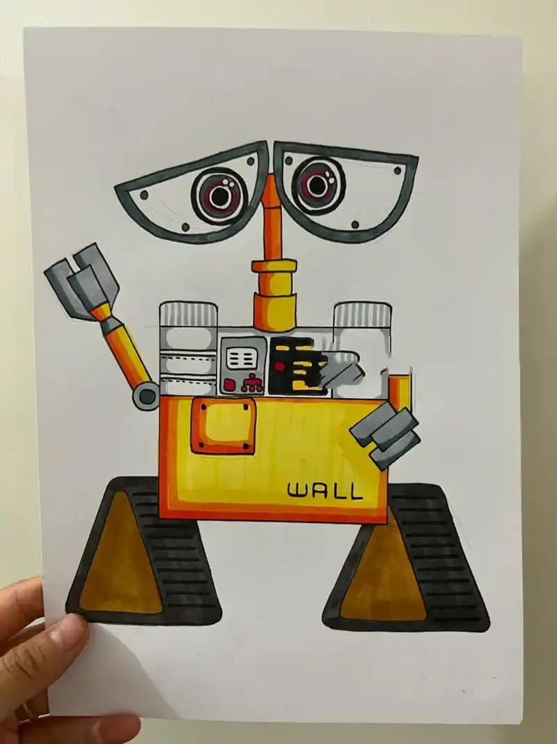 挑战100幅儿童画——第49幅【机器人瓦力】