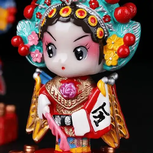 新品老北京京剧戏曲摆件脸谱装饰玩偶摇头娃娃脸谱