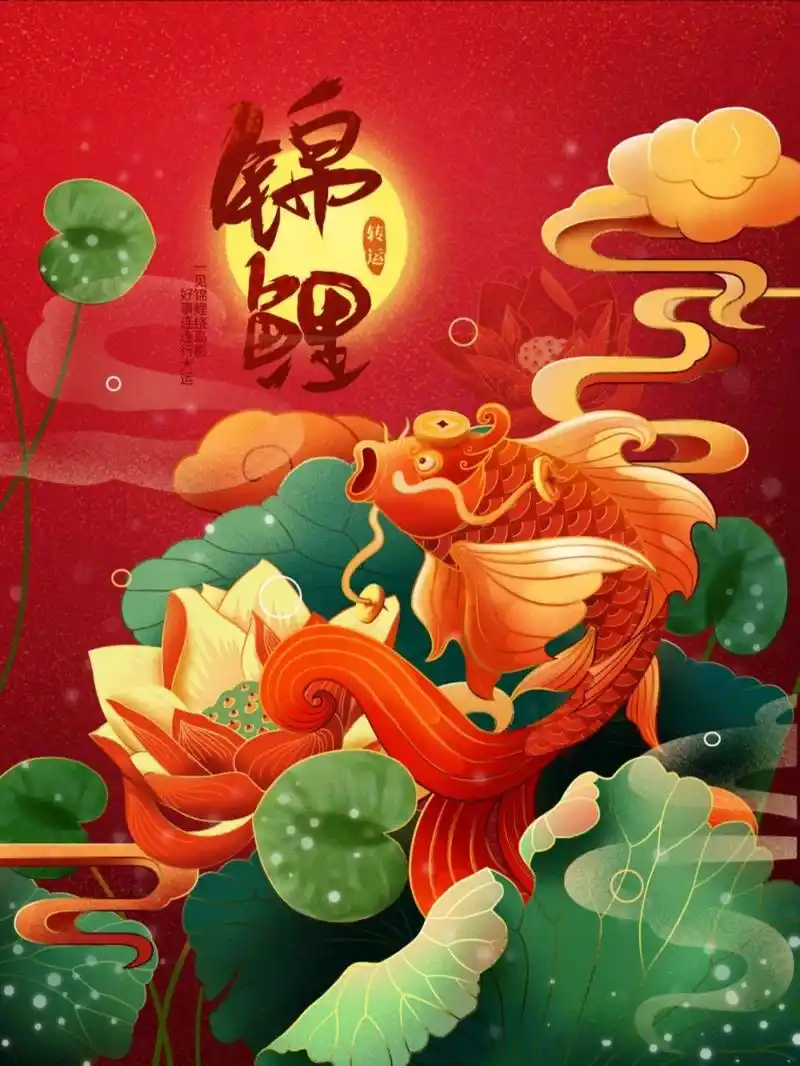 好运锦鲤合集 | 红色喜庆锦鲤海报来袭97 不知不觉已走进2021倒计时
