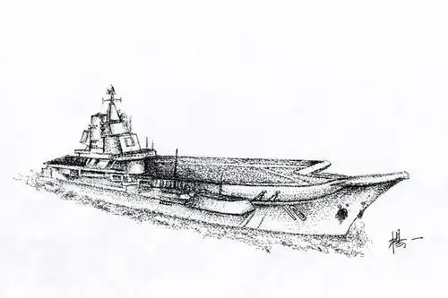中国海军兵哥哥手绘航母惊艳网友