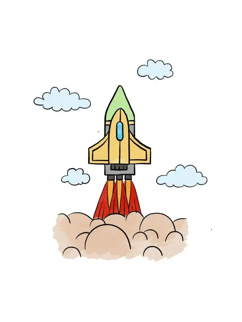 航天飞机简笔画