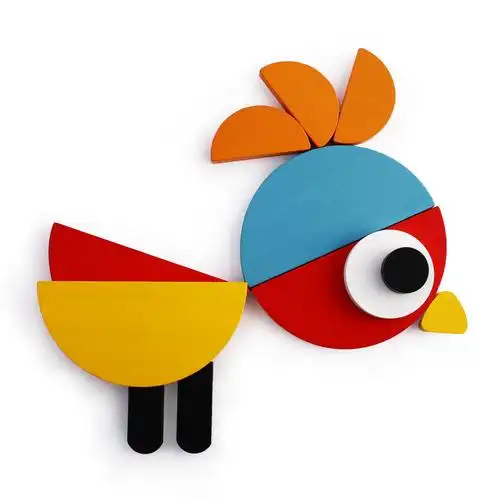 百变萌眼积木儿童创意djeco拼板幼儿园diy美术七巧板早教智力玩具