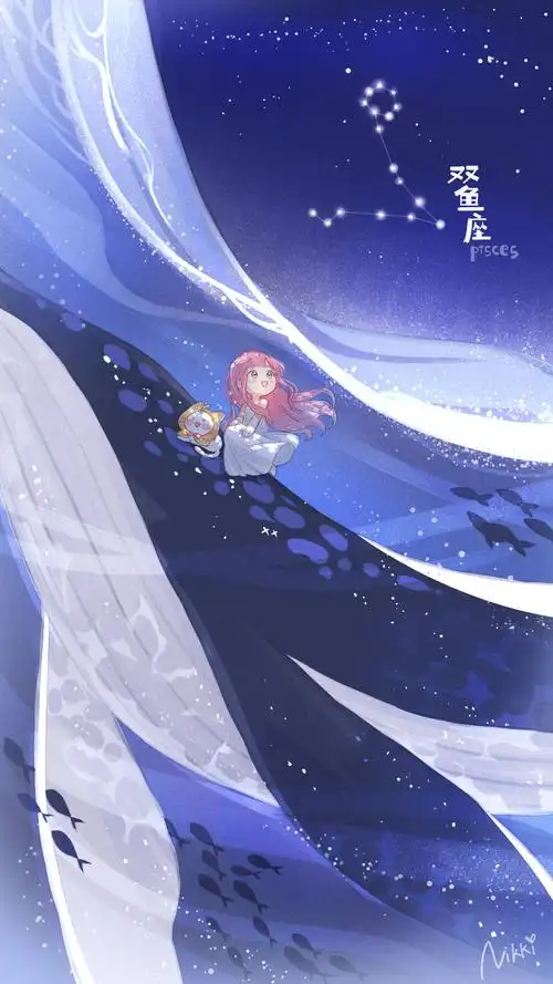 手帐 设计图))) 图源微博 喜欢就收藏吧~十二星座手机壁纸双鱼座