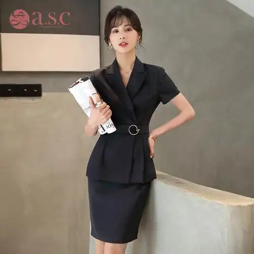 高端职业套装女神范时尚工作服空姐制服西装ol面试正装工装-阿里巴巴