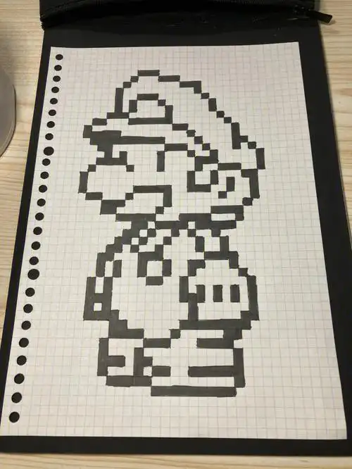 像素画格子画马里奥14