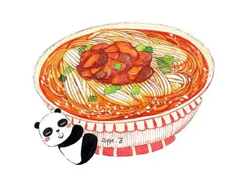 z_美食,熊猫,成都,水彩,手绘_涂鸦王国插画