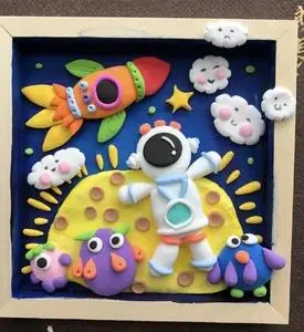 超轻粘土diy创意粘土手工作业成品作品彩泥成品可定制太空宇航员