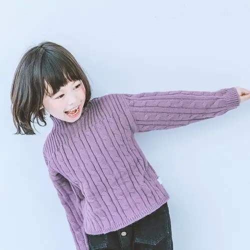 一折儿童麻花高领毛衣