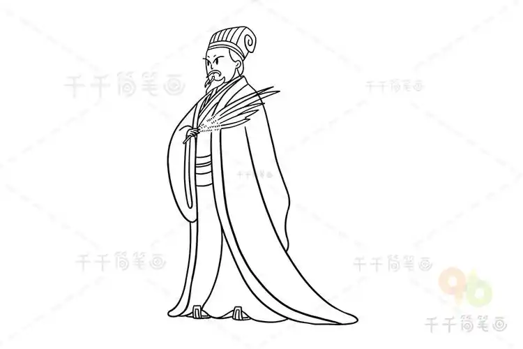 三国时期蜀汉丞相诸葛亮简笔画