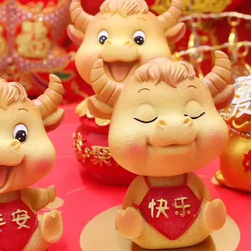 新国潮牛年礼品本命年摆件可爱招财卡通牛牛吉祥物摆件