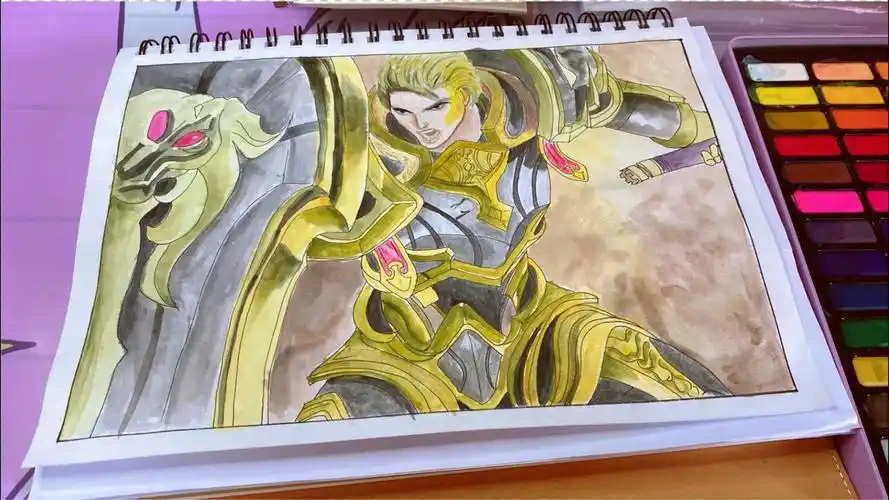 手绘王者荣耀|亚瑟,虽然技术不好试着画画看,还是挺顺眼的吧!