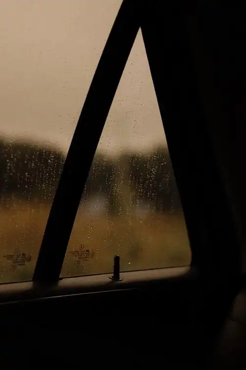 电影感雨后车窗唯美图片