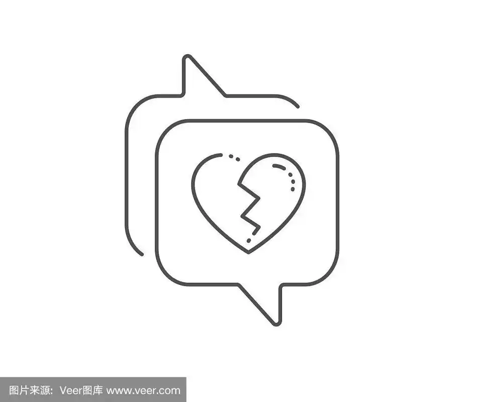 心碎线图标.爱粉碎的迹象.向量