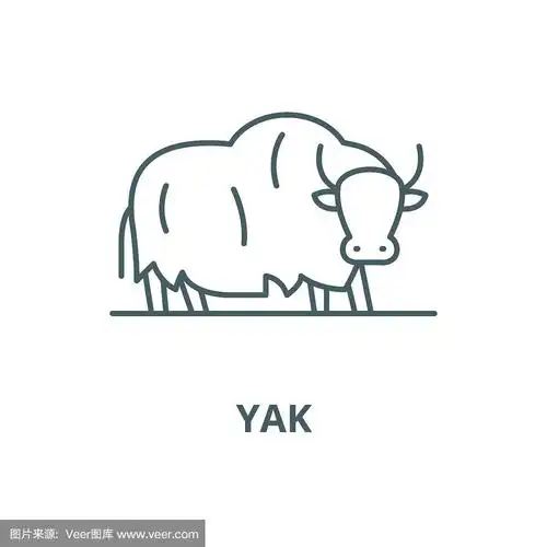 牦牛,轮廓,符号,矢量,标志