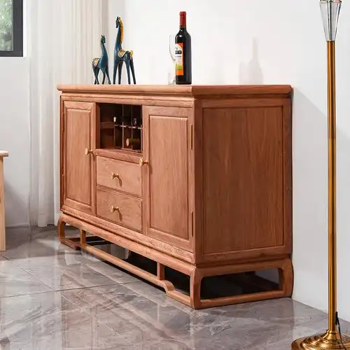 红木家具白胚缅甸花梨木餐边柜碗柜实木中式大果餐边柜