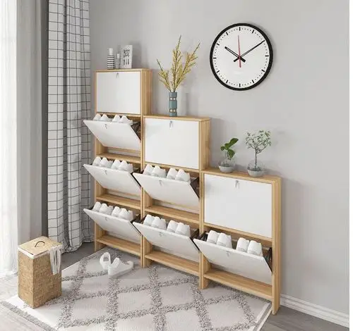 室外鞋柜门外鞋柜走廊过道13厘米翻斗鞋柜简约现代三斗四斗阶梯型带锁