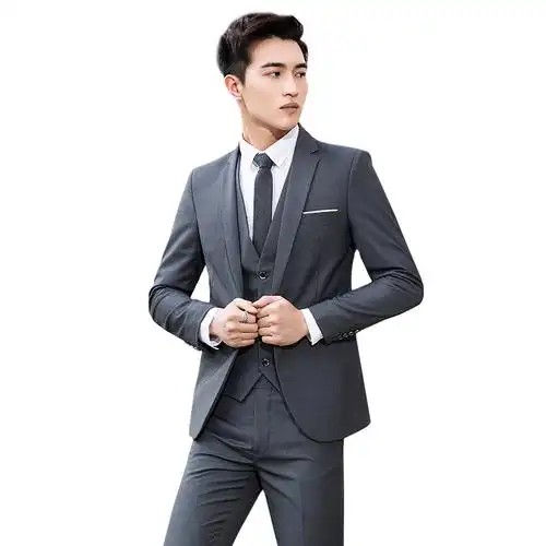 骄克雄狮jankeleone西服套装男士青年上班面试职业装三件套商务正装