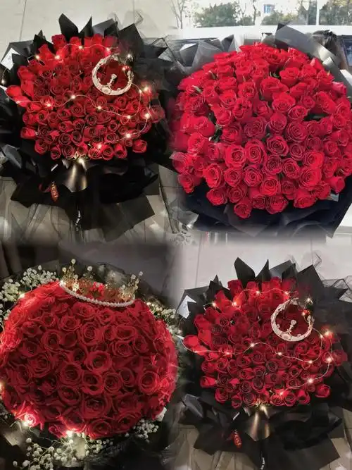 原来99朵玫瑰很便宜啊,我还以为得上千呢! #一束花的仪式感 - 抖音