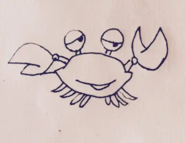 原创儿童简笔画 宝宝一学就会的螃蟹画法