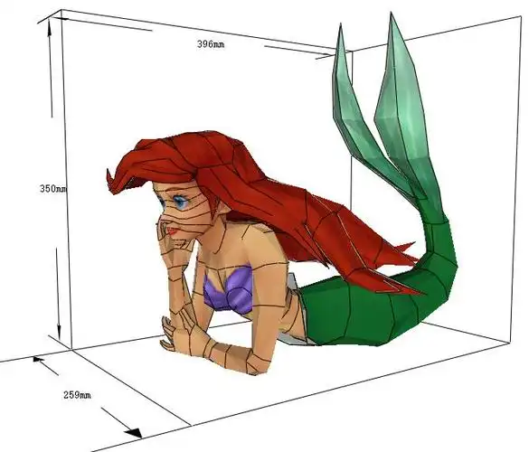 小美人鱼 纸模型