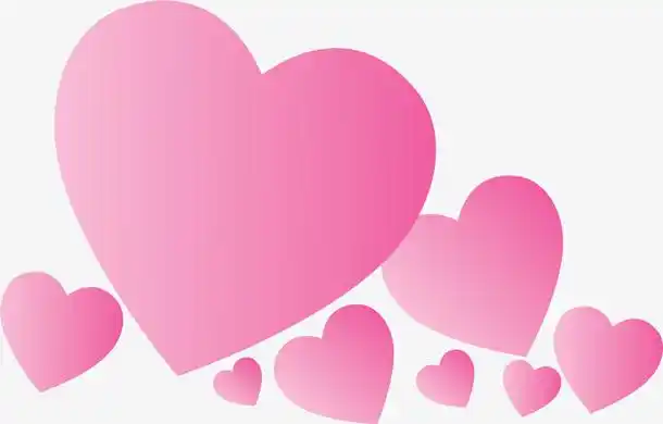 粉色渐变情人节爱心