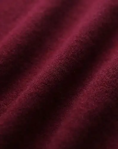 酒红色纯色修身v领纯羊毛羊毛衫