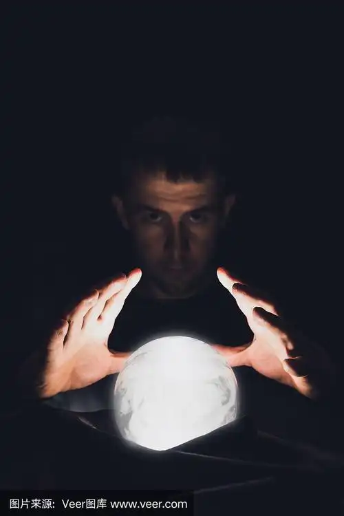 男人,预言家,灵性,拿着,水晶球