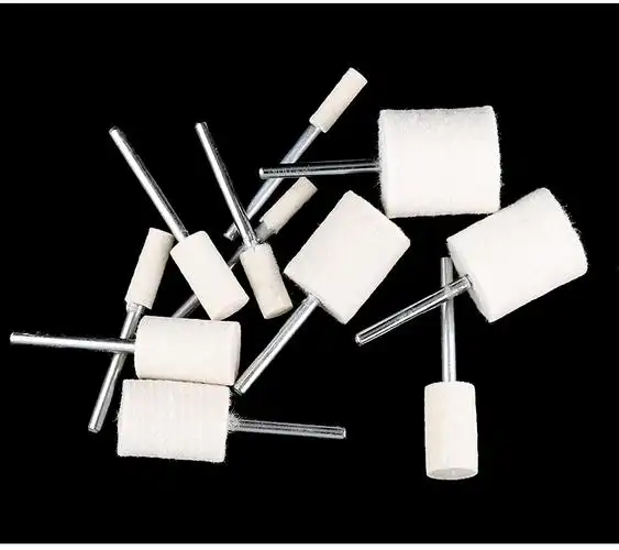 羊毛磨头羊毛轮抛光轮抛光头镜面玉石翡翠玻璃打磨抛光工具打磨头3mm