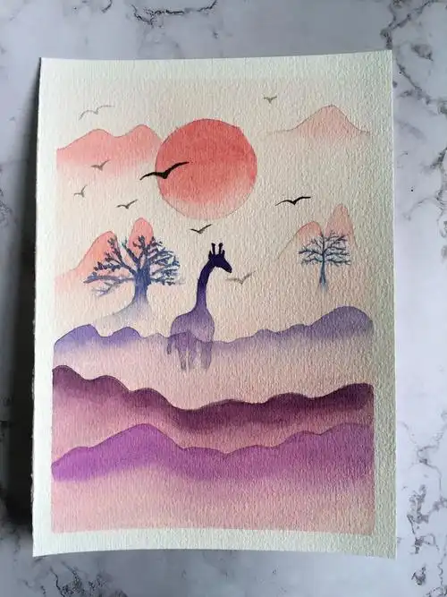 水彩技法练习平涂渐变