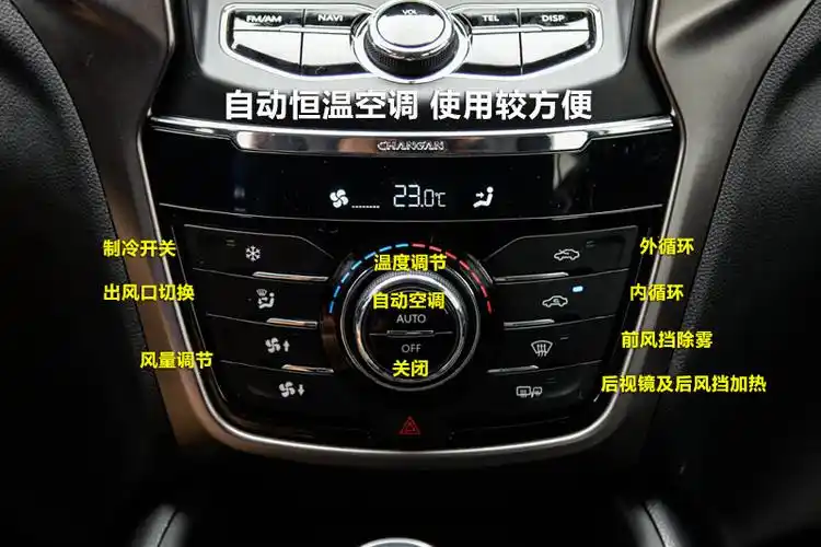 采用自动恒温空调,调节需要的温度,风量会自动调节.