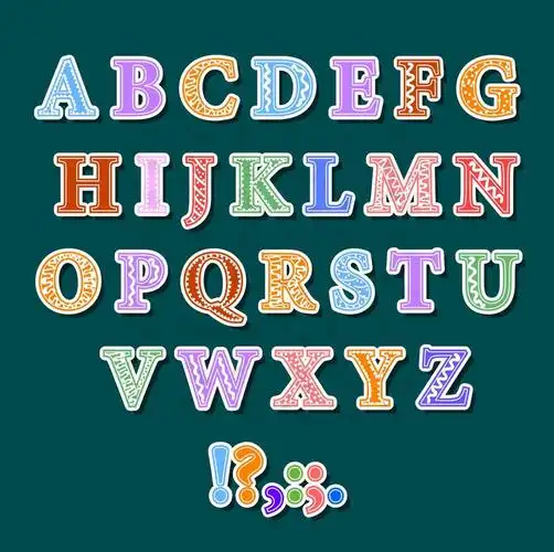 卡通大写26英文字母图标