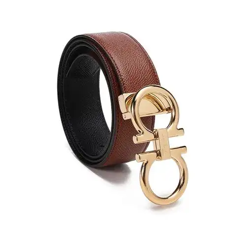 菲拉格慕salvatoreferragamo男士皮革可裁剪板扣式双面皮带腰带679974