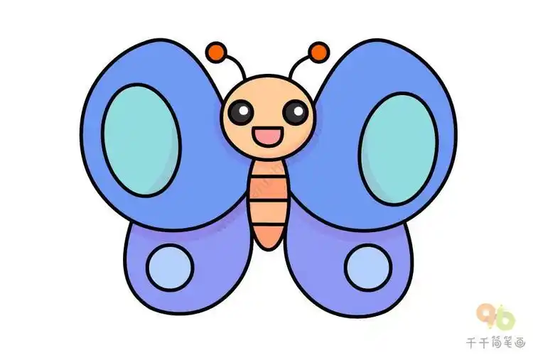 淡蓝色的简笔画翅膀