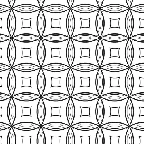 带对称圆的黑白色图案设计