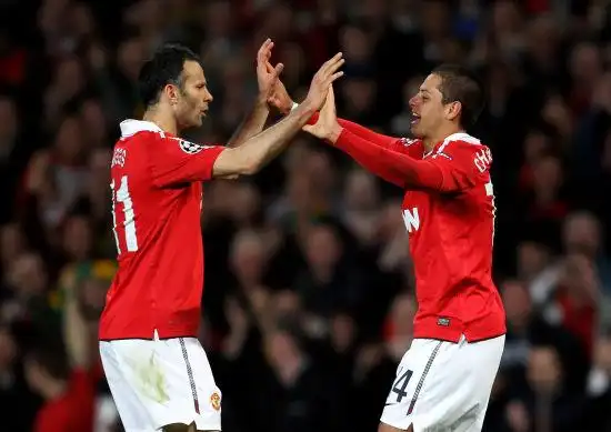 图文欧冠曼联vs切尔西小豌豆与吉格斯击掌庆祝