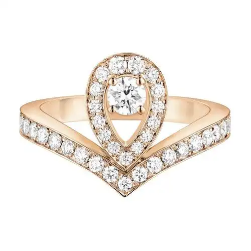 joséphine 白金戒指,by 尚美巴黎chaumet镶嵌圆形切割钻石.