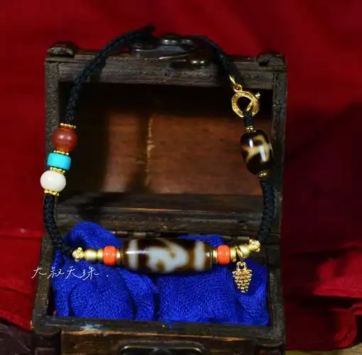 大叔天珠～西藏水莲花天珠吊坠藏式项链毛衣链男女饰品锁骨链饰品