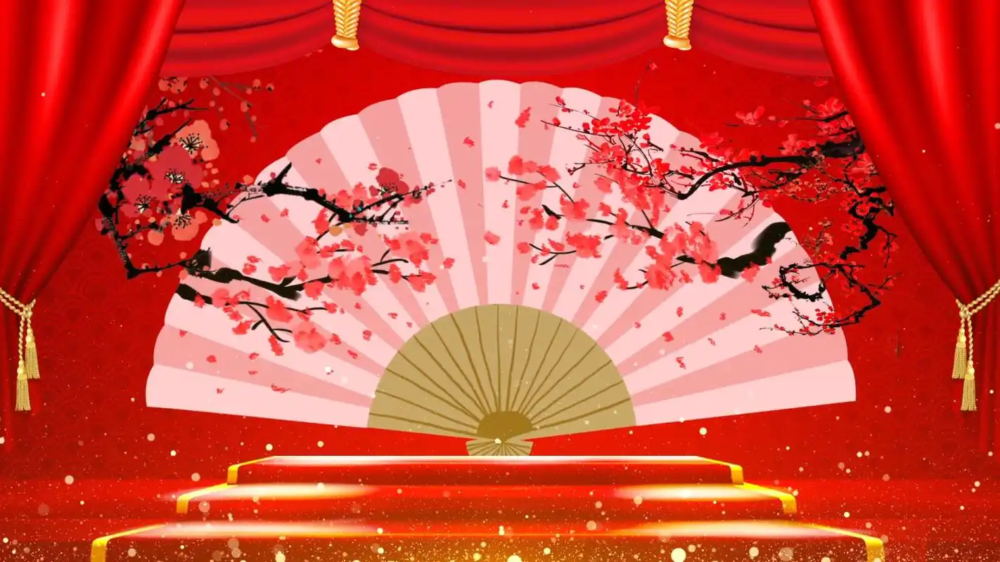 喜庆戏曲相声中国风评书快板背景视频