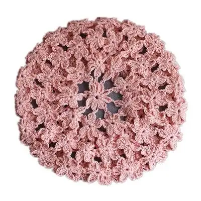 夏凉帽手工帽钩花贝雷帽镂空女薄款土豆夫人原创【六瓣花贝雷帽】