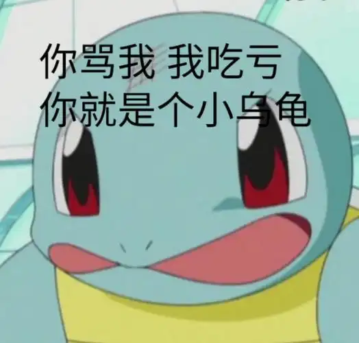 你骂我我吃亏你就是个小乌龟(杰尼龟表情包)_杰尼龟_乌龟_吃亏_就是