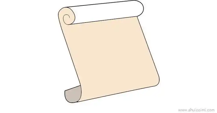 展开的卷轴简笔画步骤
