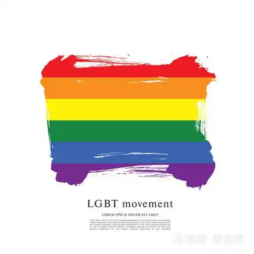 彩虹旗, lgbt 运动, 矢量插图, 画笔描边背景