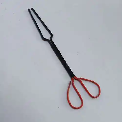 地摊火钳 煤夹 烧烤工具 蜂窝煤火红胶柄火钳 烧柴捡垃圾夹子