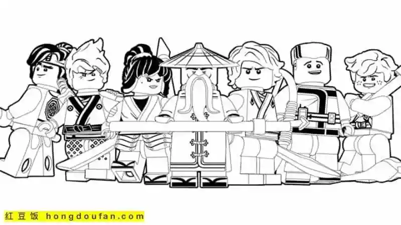 11张乐高幻影忍者大电影主题涂色图片-红豆饭小学生简笔画大全