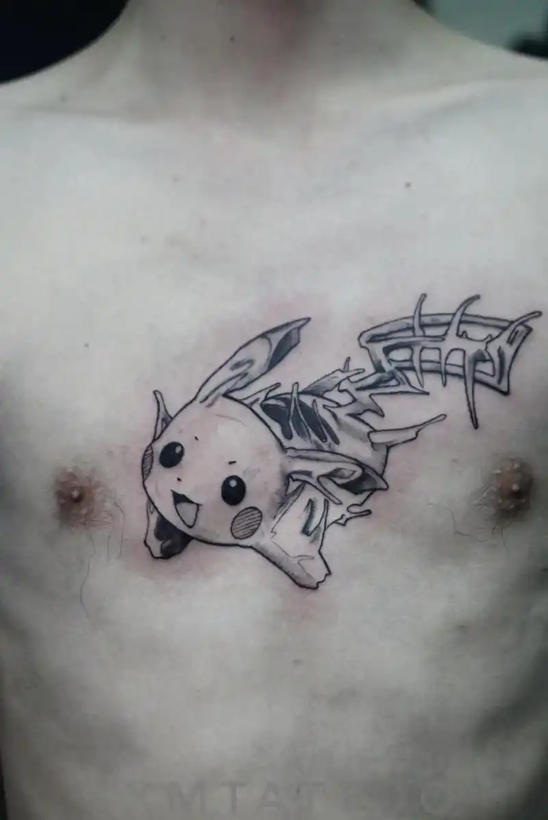 卡通 皮卡丘 ～#tattoo #纹身图案 #纹身师日常 - 抖音