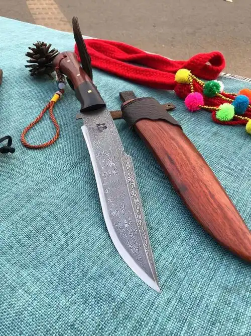 9797新品来了【博弈】猎刀,老刀匠全手工锻打,百炼花纹钢超好性能